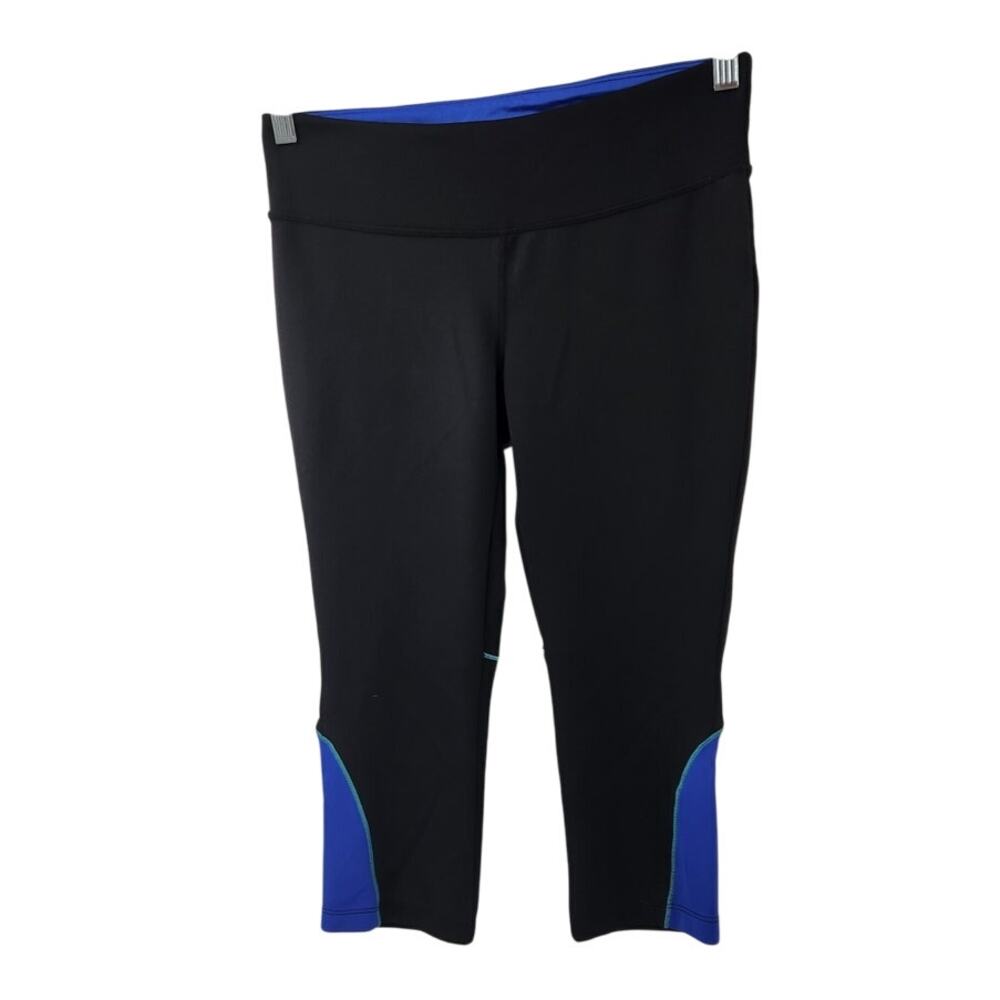 New Balance Cropped Black and Blue Capri Workout Pants Womens Size Medium M